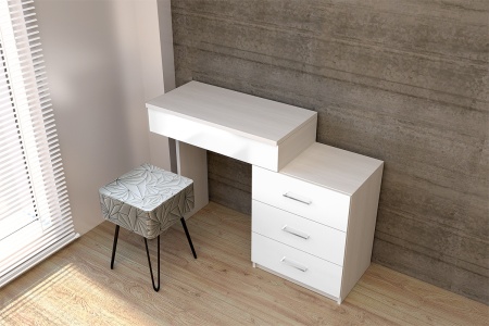 Стол Туалетный Катрин МДФ Белый Глянец (Ш-1140/В-785/Г-390мм)