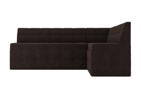 Кухонный угловой диван дельфин Атлантис микровелюр коричневый