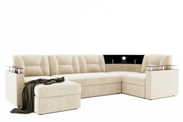 Диван Угловой Тидус с ножками-кубышками Ш-3000 х Г-1700 х В-950 мм/Спальное место Ш-1250 х Г-2600 мм