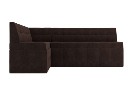 Кухонный угловой диван дельфин Атлантис велюр коричневый