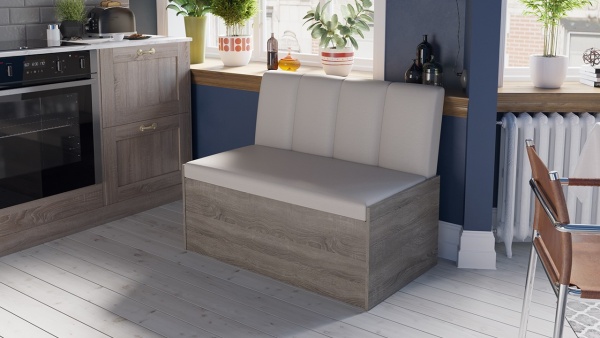 Диван кухонный «Верона» (Дуб Сонома трюфель/Кожзам бежевый)